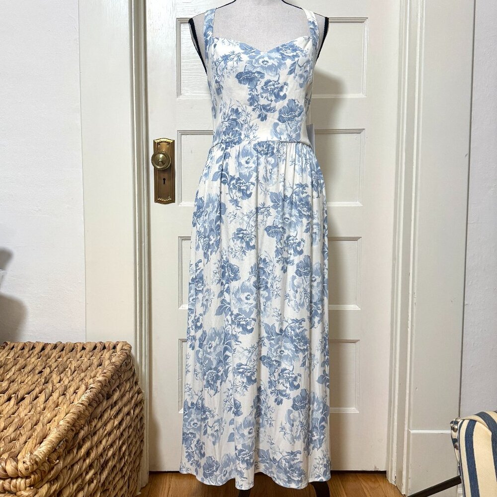 Floral Blue and White Women's Dress